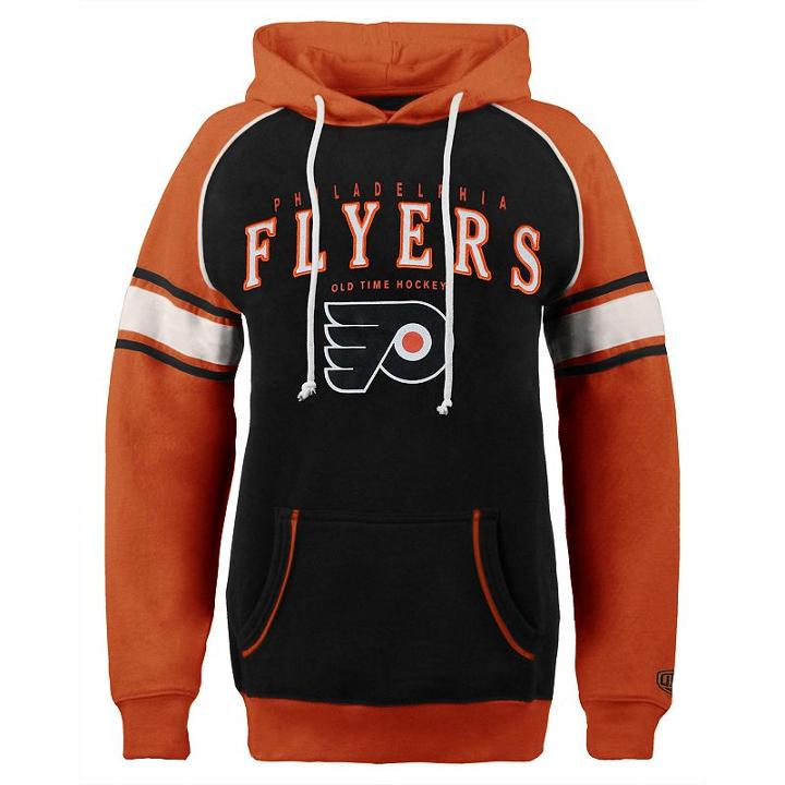 Women's Old Time Hockey Philadelphia Flyers Breen Pullover Hoodie, Size: Small, Black