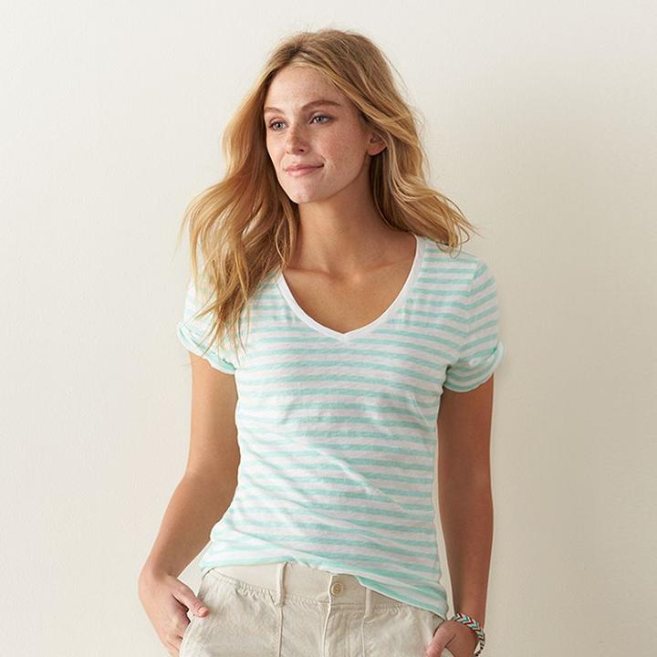 Women's Sonoma Goods For Life&trade; Slubbed V-neck Tee, Size: Xl, Lt Orange