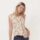 Women's Lc Lauren Conrad Pleated Print Tee, Size: Xs, Med Blue
