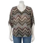 Juniors' Plus Size Heartsoul Chevron High-low Necklace Top, Teens, Size: 1xl, Beige Oth