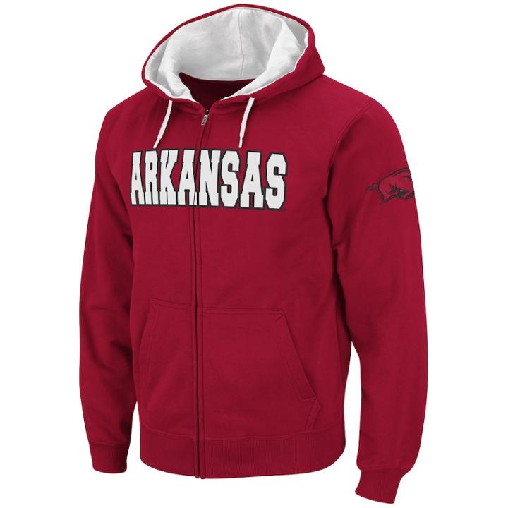 Men's Arkansas Razorbacks Fleece Hoodie, Size: Large, Dark Red