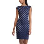 Women's Chaps Polka-dot Sheath Dress, Size: 16, Natural