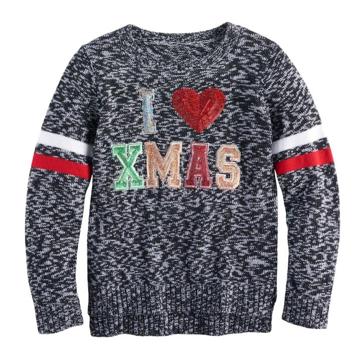 Girls 7-16 & Plus Size It's Our Time High-low Sequin Ugly Christmas Sweater, Size: Xxl Plus, White Oth