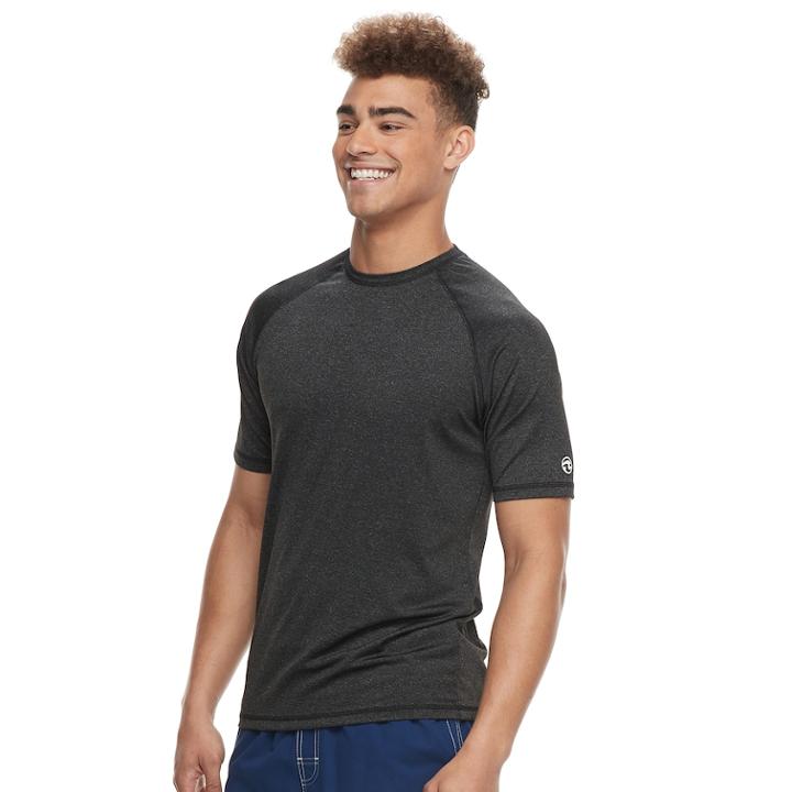 Men's Ocean Current Raglan Performance Swim Tee, Size: Medium, Grey (charcoal)