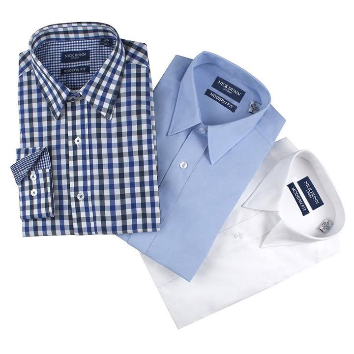 Men's Nick Dunn 3-pack Modern-fit Dress Shirts, Size: S 32-33, Ovrfl Oth