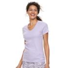 Women's Croft & Barrow&reg; Essential Classic V-neck Tee, Size: Xl, Lt Purple