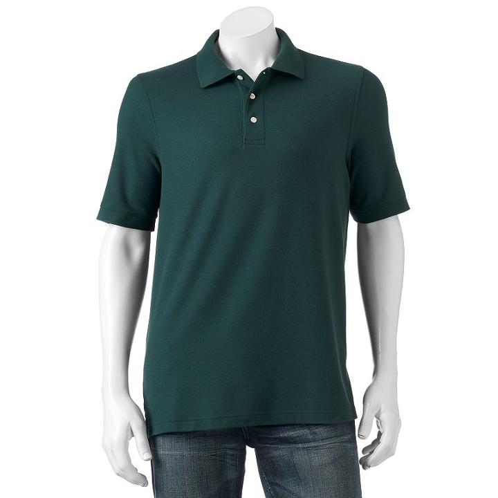 Men's Croft & Barrow&reg; True Comfort Classic-fit Pique Performance Polo, Size: Large, Green