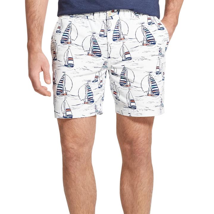 Men's Izod Saltwater Classic-fit Stretch Fashion Shorts, Size: Medium, White