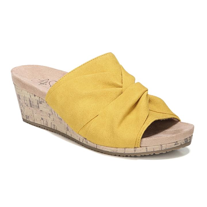Lifestride Mallory Women's Wedge Sandals, Size: 8.5 N, Yellow