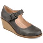 Journee Collection Journee Collection Radia Women's Mary Jane Wedges, Size: Medium (8), Grey