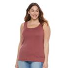 Plus Size Sonoma Goods For Life&trade; Layering Tank, Women's, Size: 1xl, Dark Red
