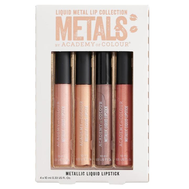 Academy Of Colour 4-pk. Nude Metallic Liquid Lipstick Collection, Med Beige