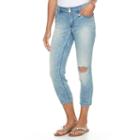 Petite Apt. 9&reg; Distressed Straight-leg Crop Jeans, Women's, Size: 14 Petite, Blue Other