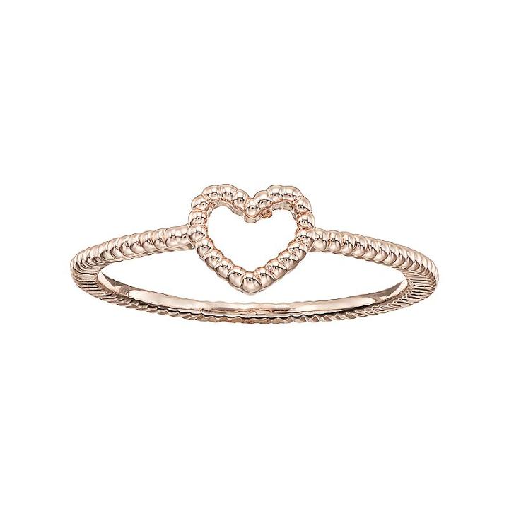 Lc Lauren Conrad Openwork Heart Textured Midi Ring, Women's, Light Pink