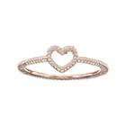 Lc Lauren Conrad Openwork Heart Textured Midi Ring, Women's, Light Pink