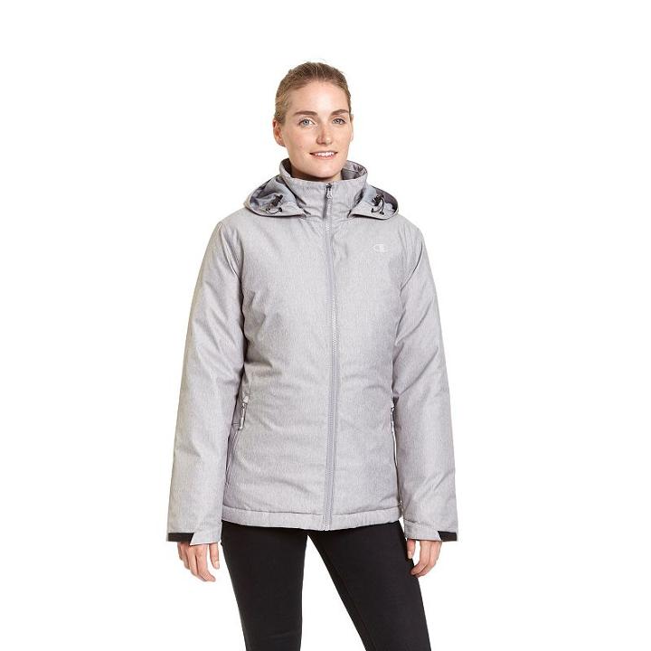 Women's Champion Hooded 3-in-1 Systems Jacket, Size: Large, Grey