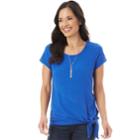 Women's Apt. 9&reg; Knot Hem Tee, Size: Small, Brt Blue