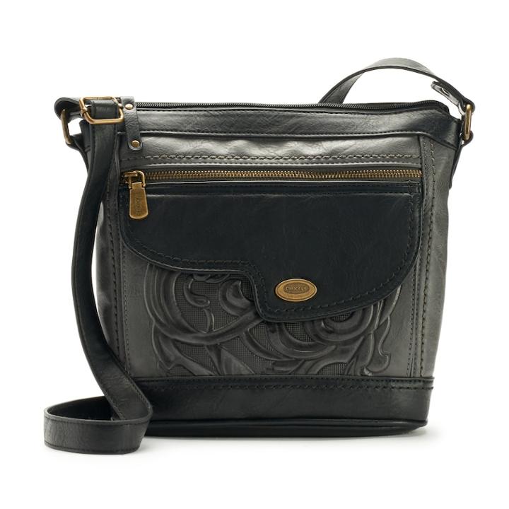 Concept Millstone Floral Tooling Crossbody, Women's, Grey (charcoal)
