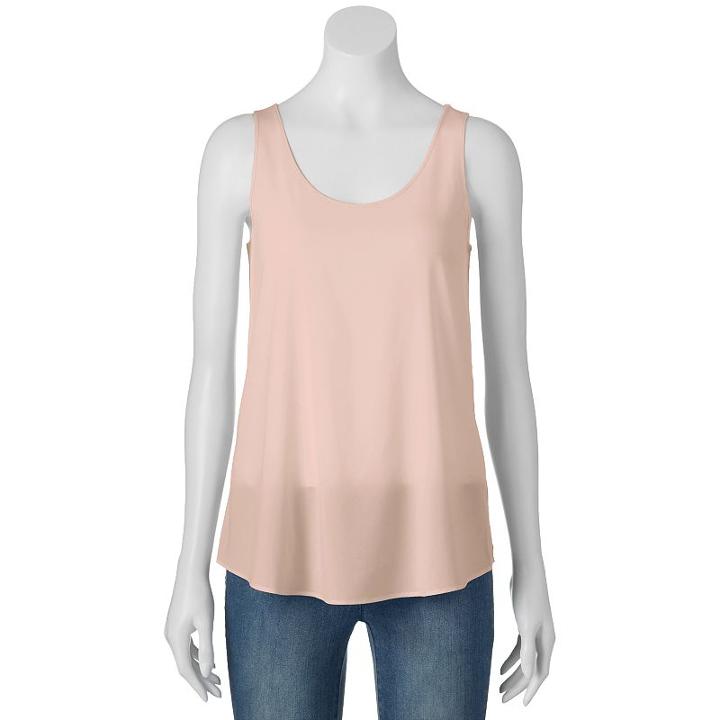 Juniors' Pink Republic High-low Tank Top, Girl's, Size: Medium, Light Pink