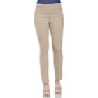 Women's Izod Everyday Slim Pull-on Pants, Size: Large, Beig/green (beig/khaki)