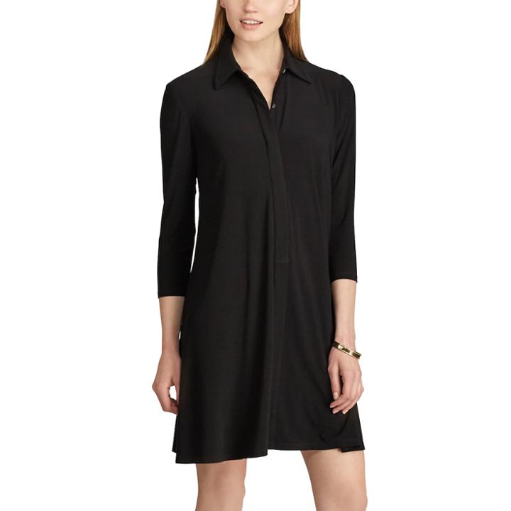 Women's Chaps Jersey A-line Shirtdress, Size: Xs, Black