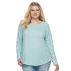 Plus Size Sonoma Goods For Life&trade; Essential Crewneck Tee, Women's, Size: 1xl, Light Blue