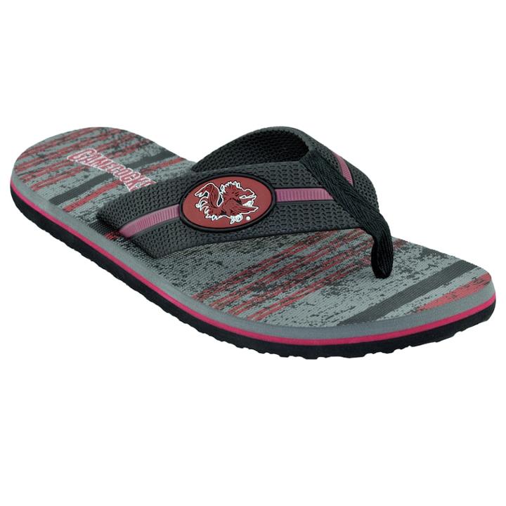 Men's South Carolina Gamecocks Striped Flip Flop Sandals, Size: Large, Black