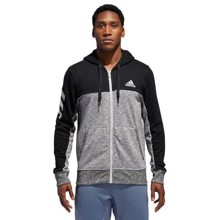 Men's Adidas Full-zip Hoodie, Size: Xl, Black