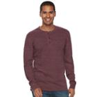Men's Sonoma Goods For Life&trade; Classic-fit Soft-touch Stretch Thermal Henley, Size: Small, Dark Red