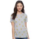 Juniors' Avocado Print Short Sleeve Graphic Tee, Teens, Size: Large, Grey