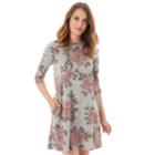 Women's Apt. 9&reg; French Terry Swing Dress, Size: Xl, Light Gray Floral