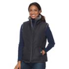 Women's Kc Collections Quilted Reversible Vest, Size: Medium, Grey Other