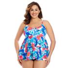 Plus Size Upstream Floral Tiered Tankini, Women's, Size: 18 W, Ovrfl Oth