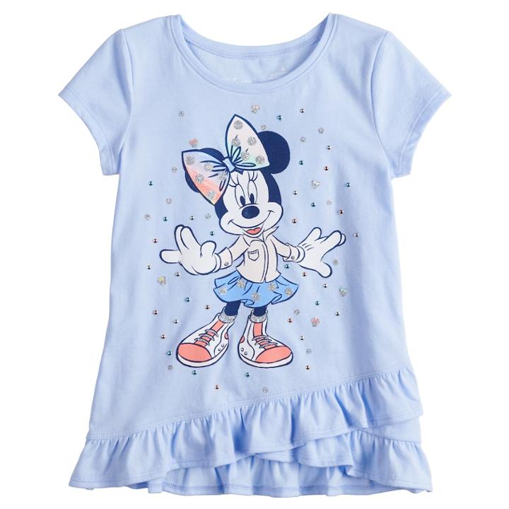 Disney's Minnie Mouse Girls 4-7 Dot Tee By Jumping Beans&reg;, Size: 7, Light Blue
