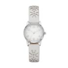 Women's Floral Cutout Watch, Size: Medium, White