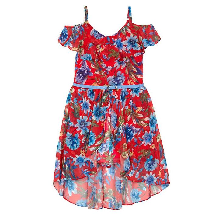 Girls 7-16 Speechless Floral Off Shoulder High-low Hem Dress, Girl's, Size: 14, Ovrfl Oth