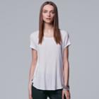 Women's Simply Vera Vera Wang Ribbed Tee, Size: Large, White