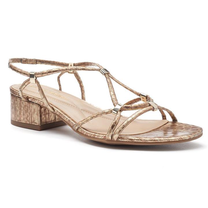 Andrew Geller Kernie Women's Block-heel Sandals, Size: Medium (6), Gold