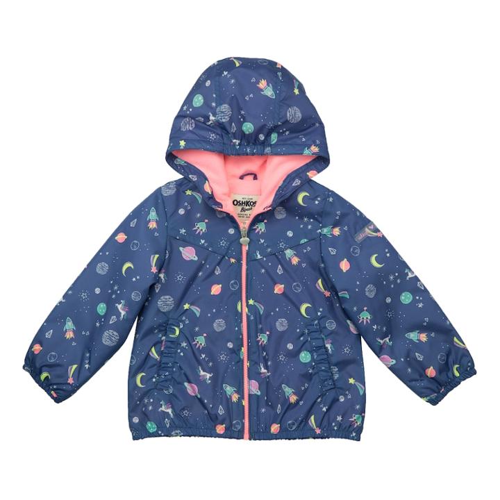 Girls 4-6x Oshkosh B'gosh&reg; Printed Fleece-lined Midweight Jacket, Size: 5-6, Blue
