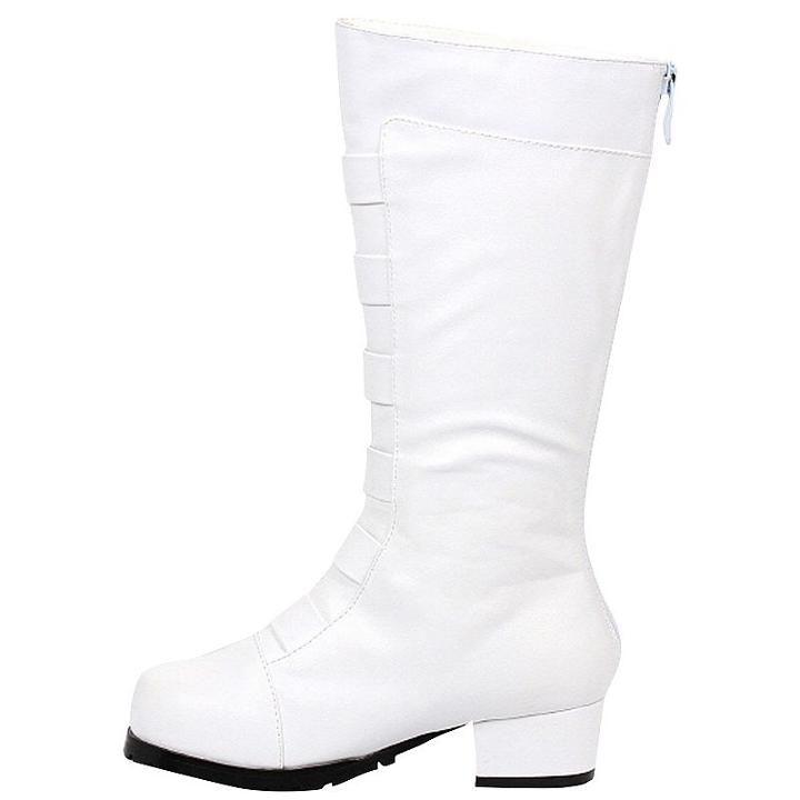 Youth White Costume Boots, Boy's, Size: 11-12