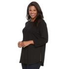 Plus Size Croft & Barrow&reg; Side-zip Boatneck Top, Women's, Size: 3xl, Black