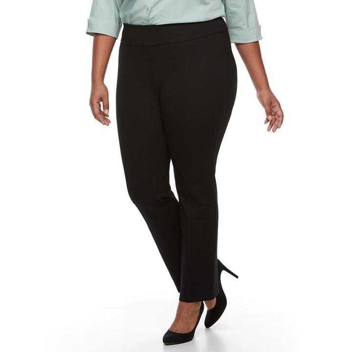 Plus Size Dana Buchman Pull-on Ponte Pants, Women's, Size: 1xl, Black