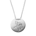 Minnesota Vikings Sterling Silver Team Logo Disc Pendant Necklace, Women's, Size: 18, Grey