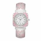 Vivani Women's Crystal Floral Cuff Watch, Size: Small, Pink