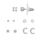 Lc Lauren Conrad Monogram Nickel Free Stud Earring Set, Women's, Silver