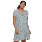 Juniors' Plus Size So&reg; Lace-up Swing Dress, Teens, Size: 1xl, Med Grey