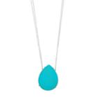 Sterling Silver Simulated Turquoise Teardrop Necklace, Women's, Size: 18, Green