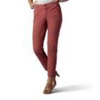 Women's Lee Embroidered Chino Ankle Pants, Size: 16 Avg/reg, Med Red
