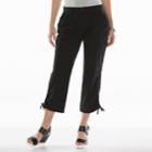 Gloria Vanderbilt Zoey Cargo Crop Pants - Women's, Size: 4, Black