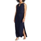 Plus Size Chaps Keyhole Surplice Maxi Dress, Women's, Size: 16 W, Blue (navy)